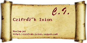 Czifrák Ixion névjegykártya